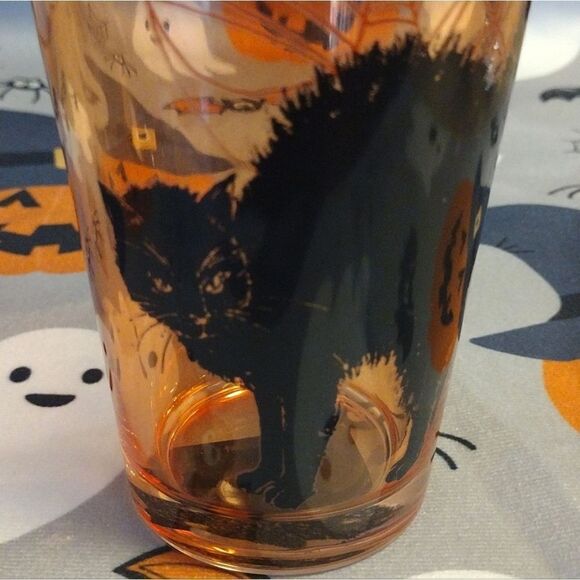 Halloween Town Spooky Prints 6"h Colored Glass Tumblers Set of 3 NWT - Picture 6 of 15